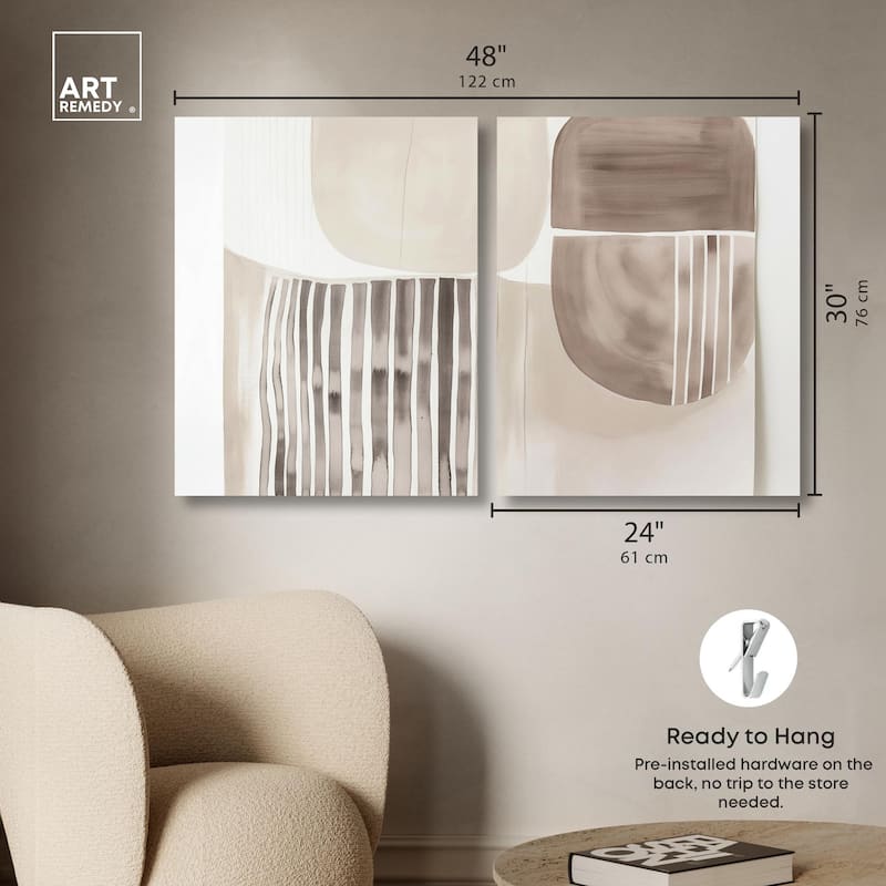 Elements of Quiet Canvas Set of 2 by Art Remedy, Gallery Wrapped