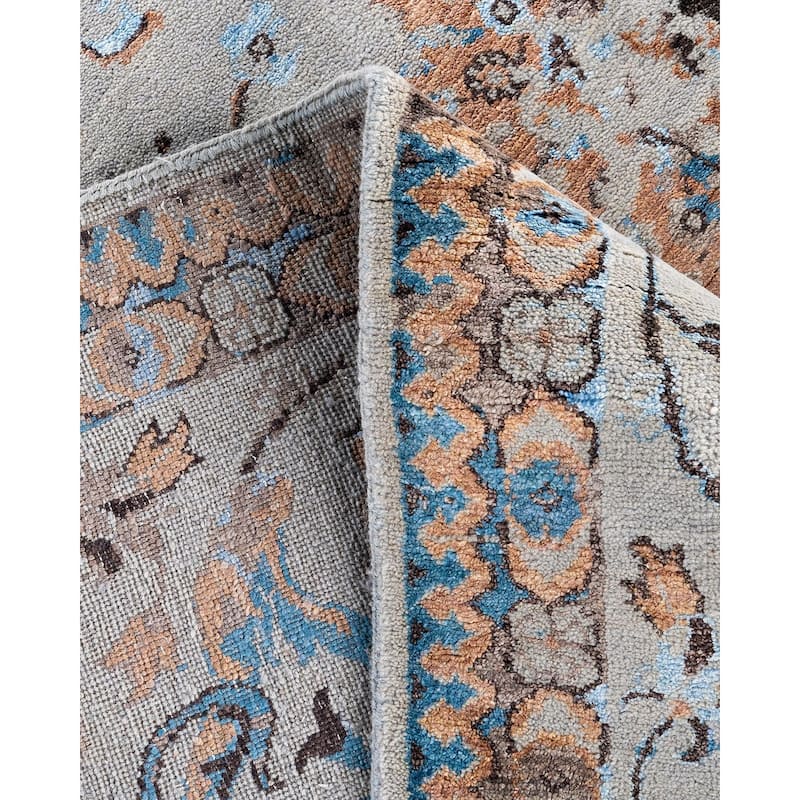 Ikat One-of-a-Kind Hand-Knotted Area Rug, Gray - 9' 0" x 12' 6"