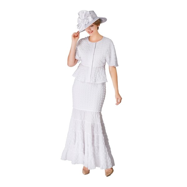 peplum top with long skirt