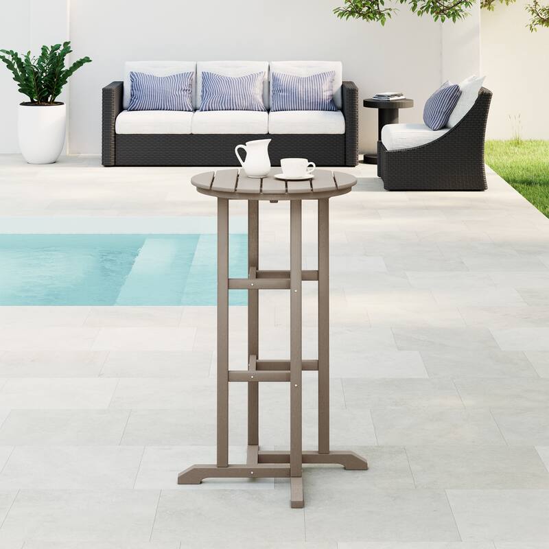 Laguna Hdpe All Weather Outdoor Patio 24" Round Bar Bistro Table