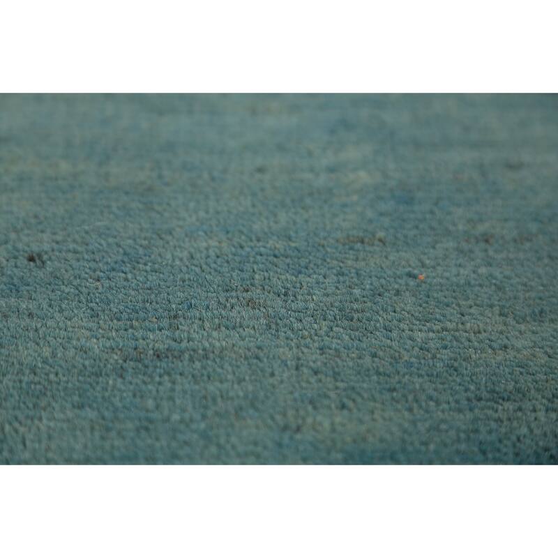 Modern Aqua Gabbeh Oriental Area Rug Handmade Wool Carpet - 5'7" x 7'9"
