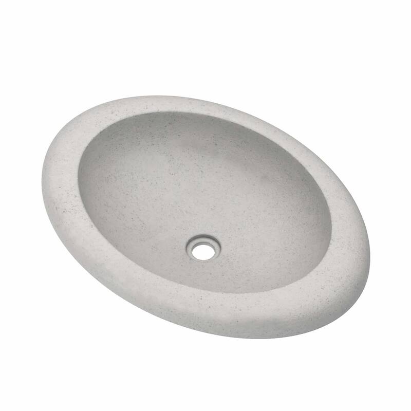 Cuyama NativeStone and Concrete Drop-in Bathroom Sink - 21" x 15" x 5" - Ash