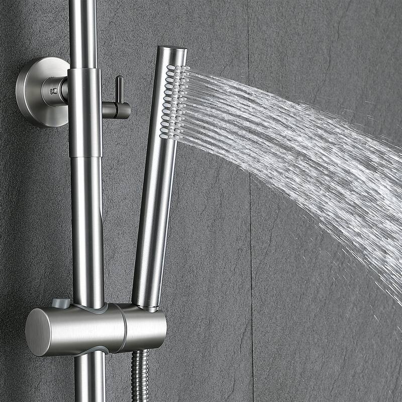 47"H Solid Brass Wall-Mounted Exposed Shower System with Tub Spout (Valve Included)
