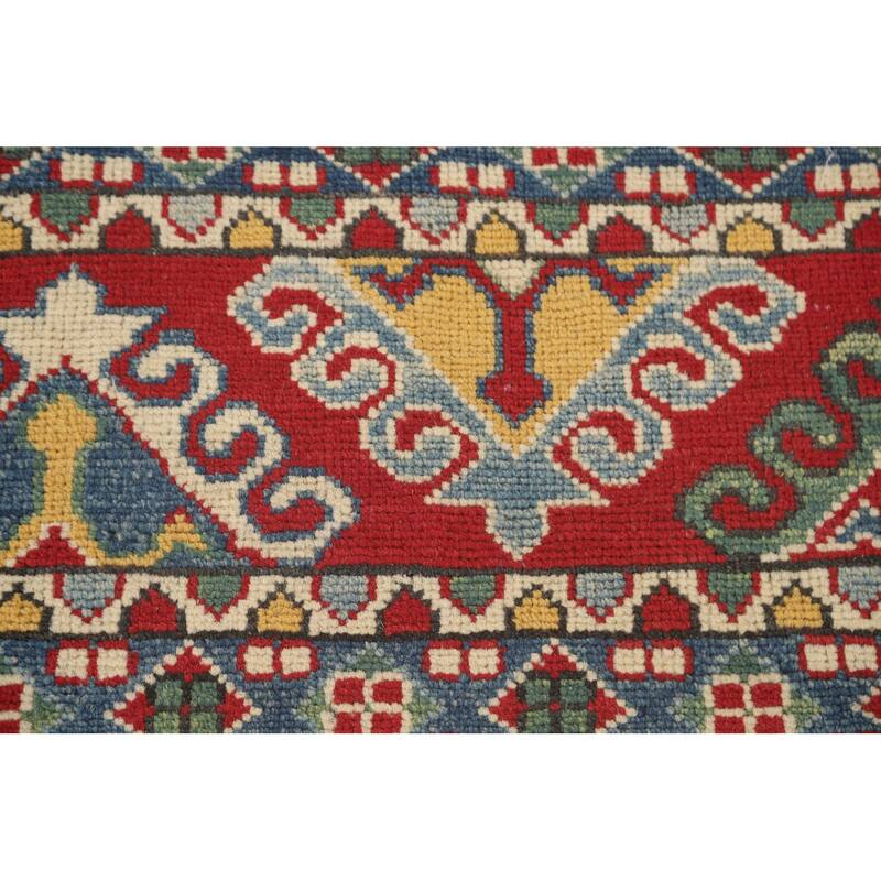 Striped Kazak Oriental Area Rug Wool Carpet - 7'11" x 10'3"
