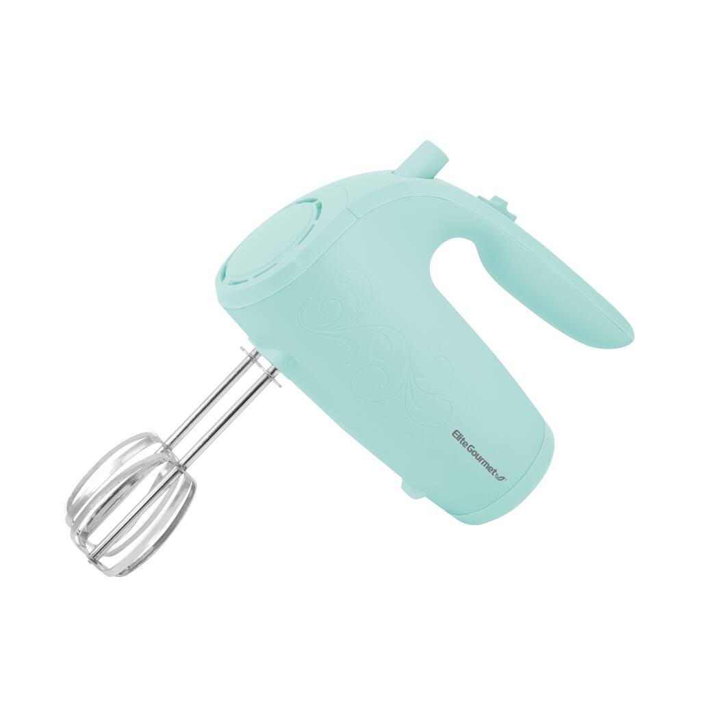 Elite Gourmet 5 Speed Hand Mixer with Beater Storage