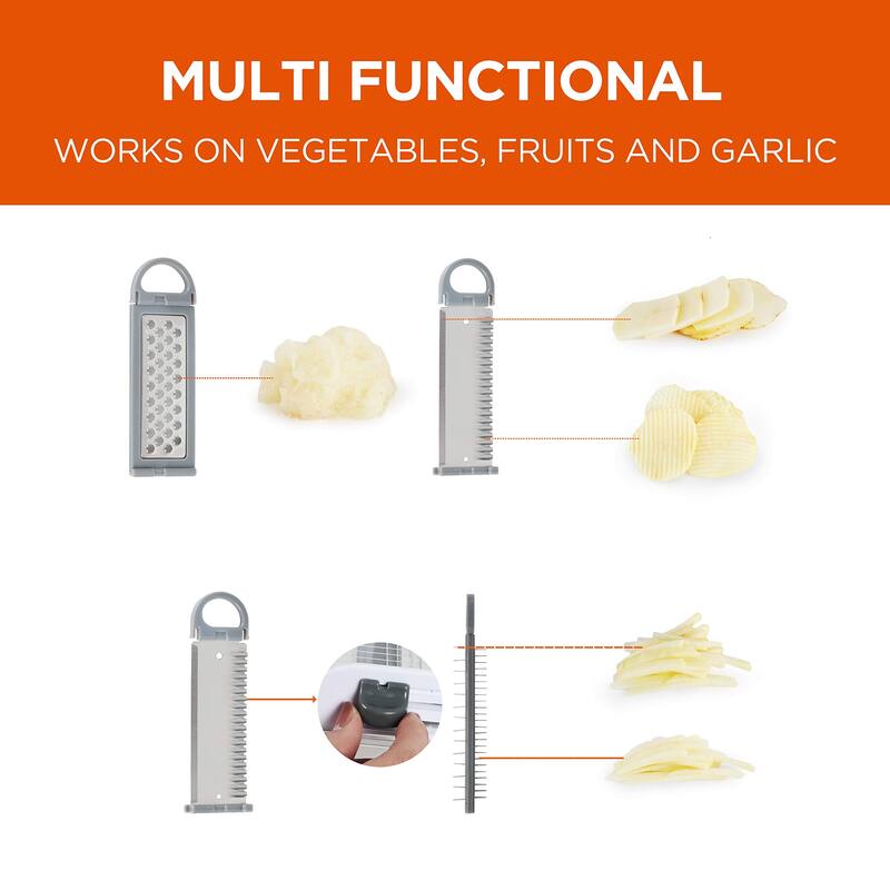 COMMERCIAL CHEF Multipurpose Grater and Slicer, Cheese Grater with Handle with 4 Blades - No Size