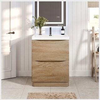 Eviva Smiley 24 inch White Oak Bathroom Vanity - Bed Bath & Beyond ...