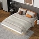 preview thumbnail 24 of 55, Modern Size Low Profile Platform Floating Bed with LED Lights Underneath