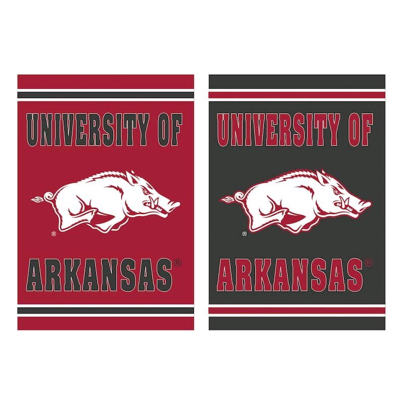 Embossed Suede Flag, Garden Size, University of Arkansas