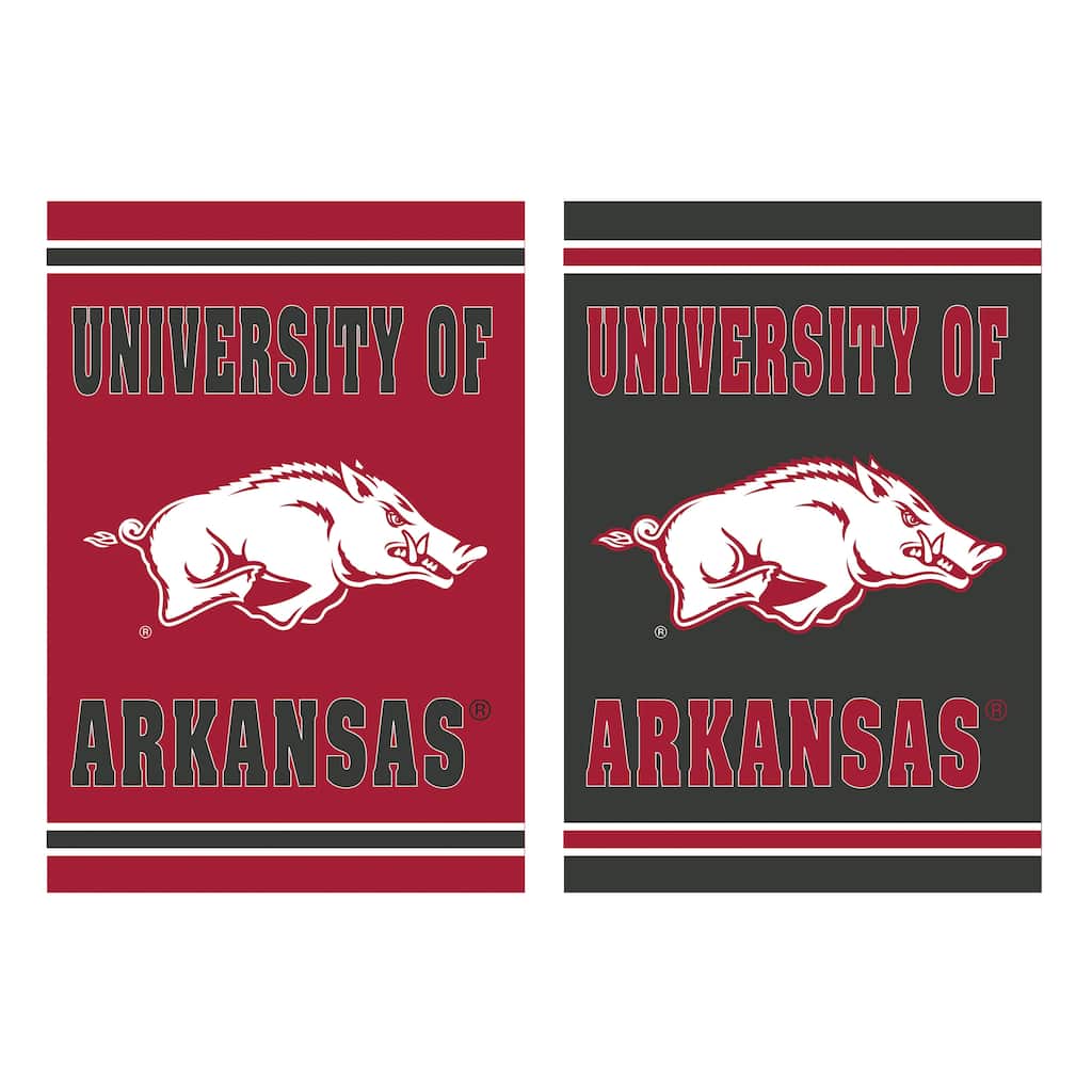 Embossed Suede Flag, Garden Size, University of Arkansas