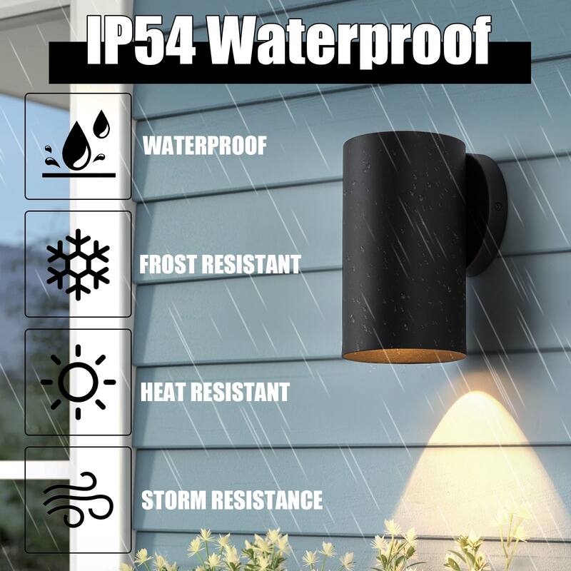 1-Light Cylinder Outdoor Wall Sconce