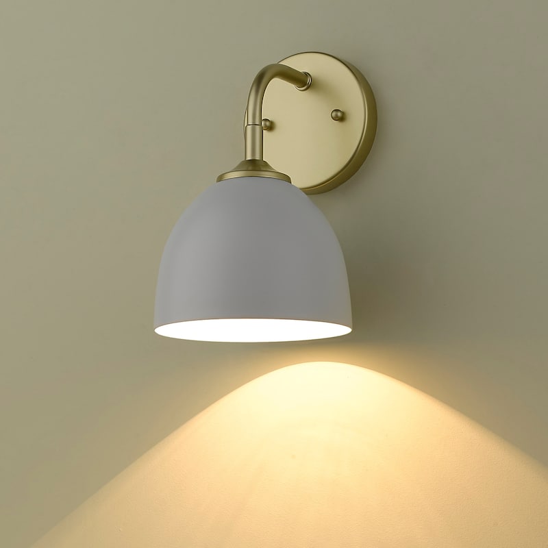 Golden Lighting Zoey 10" Tall Bathroom Sconce with White Shade