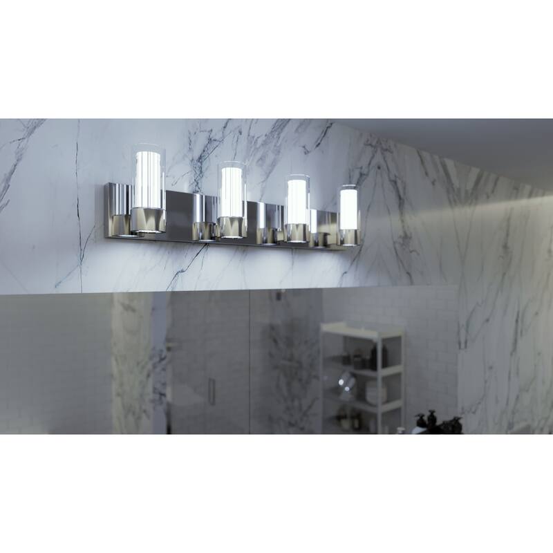 AFX Delphia Polished Chrome Vanity with Clear Acrylic - 4 Lights