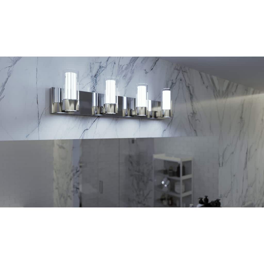 AFX Delphia Polished Chrome Vanity with Clear Acrylic