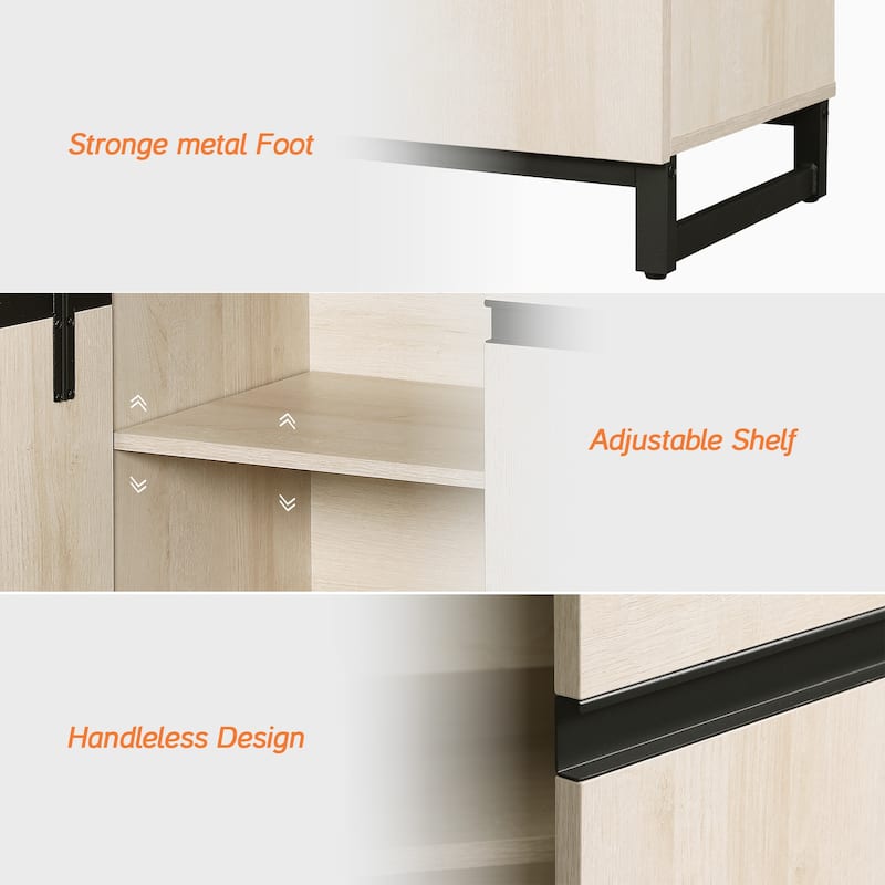 WAMPAT 4 in 1 Multifunctional Sideboard Buffet Cabinets, Modern Sideboard with 6 Drawers and Adjustable Shelves