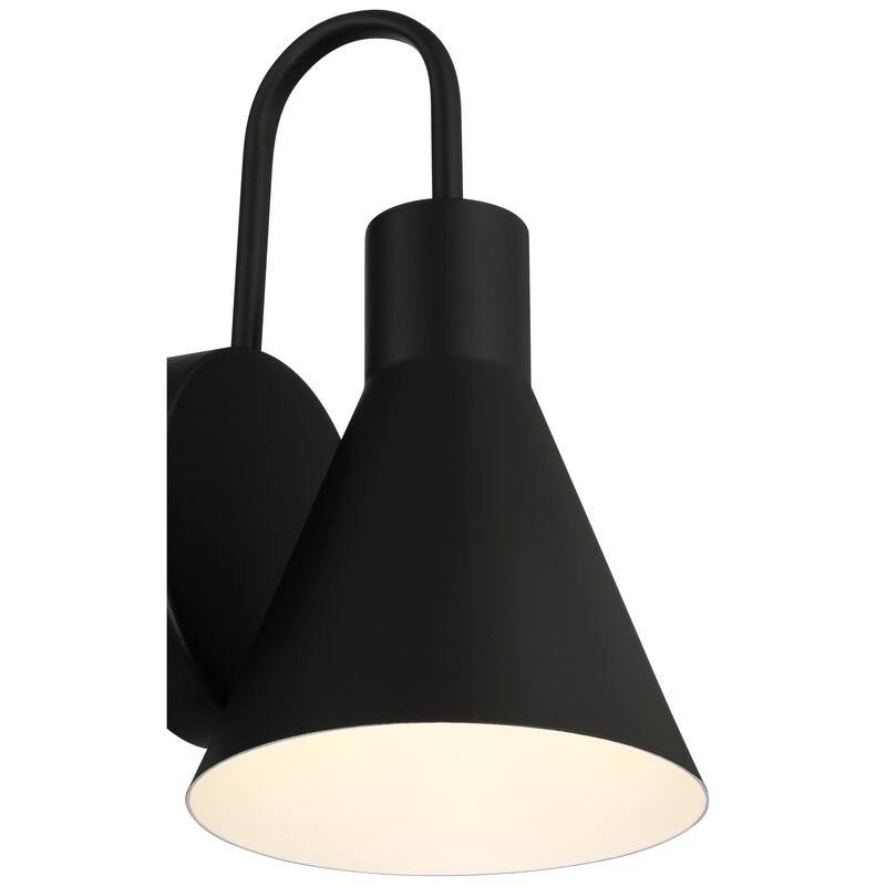 Solano Outdoor LED Wall Mount - Round Backplate - Cone Shade