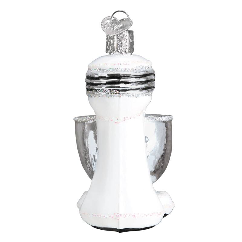 White Mixer Kitchen Appliance Christmas Holiday Ornament Glass - Multi