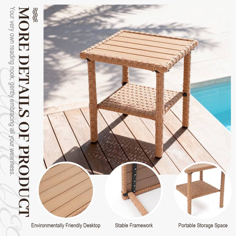 Outdoor 3-Pieces Swivel PE Rattan Patio Conversation Set