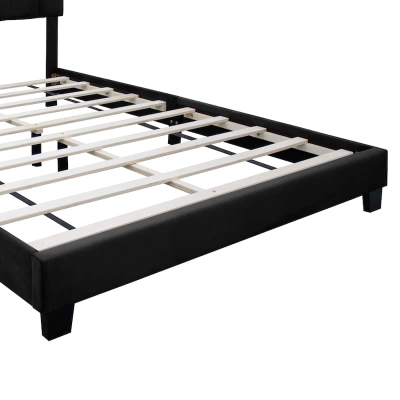 Modern Adjustable Velvet Upholstered Bed