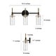 preview thumbnail 6 of 7, 3-Light Modern Bathroom Vanity Lights Black Gold Wall Sconces with Cylinder Glass - 19.5" L x 6" W x 11" H