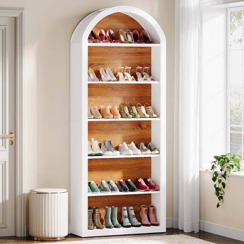 Tall Shoe Storage Cabinet, Freestanding Shoe Organizer