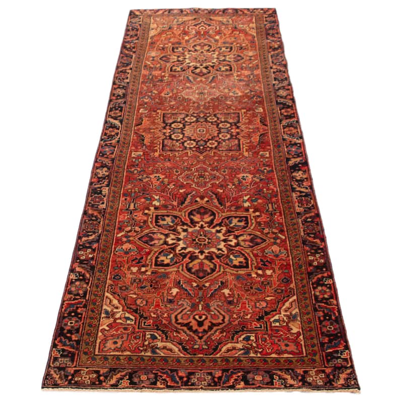 ECARPETGALLERY Hand-knotted Sarabi Red Wool Rug - 3'8 x 12'6
