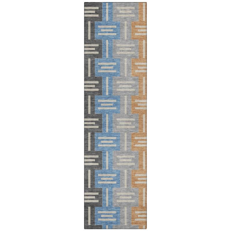 Machine Washable Indoor/ Outdoor Modern Wamego Chantille Rug