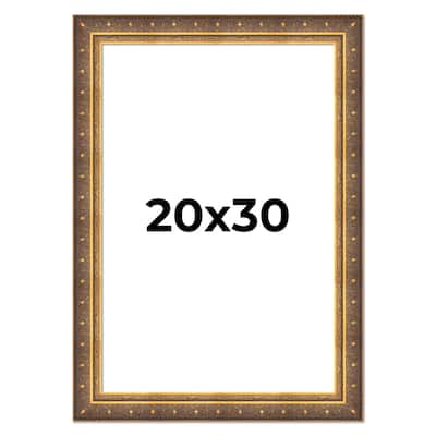20x30 Frame Vintage Gold Solid Wood Picture Frame | 2.5 Inch Moulding