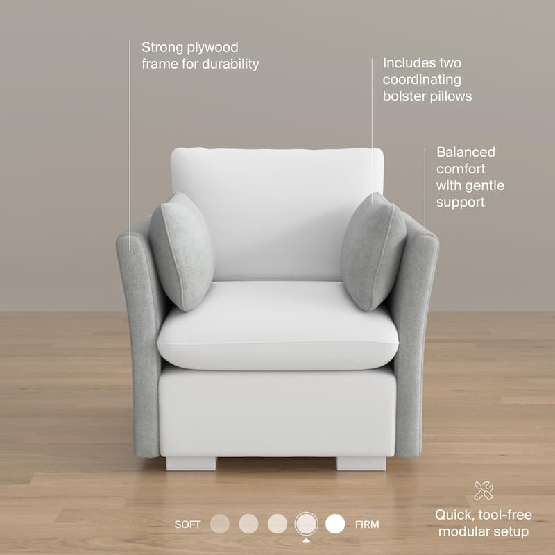 Bush Home Sienna Modular Arm Set with Pillows