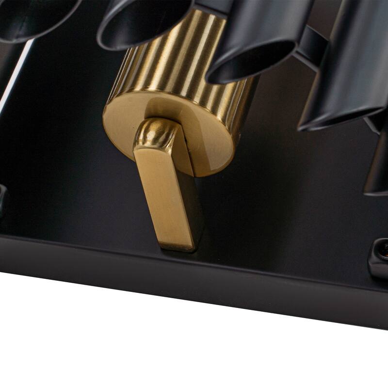 Black Angled Slatted Cylinder Wall Sconce Modern Industrial Light