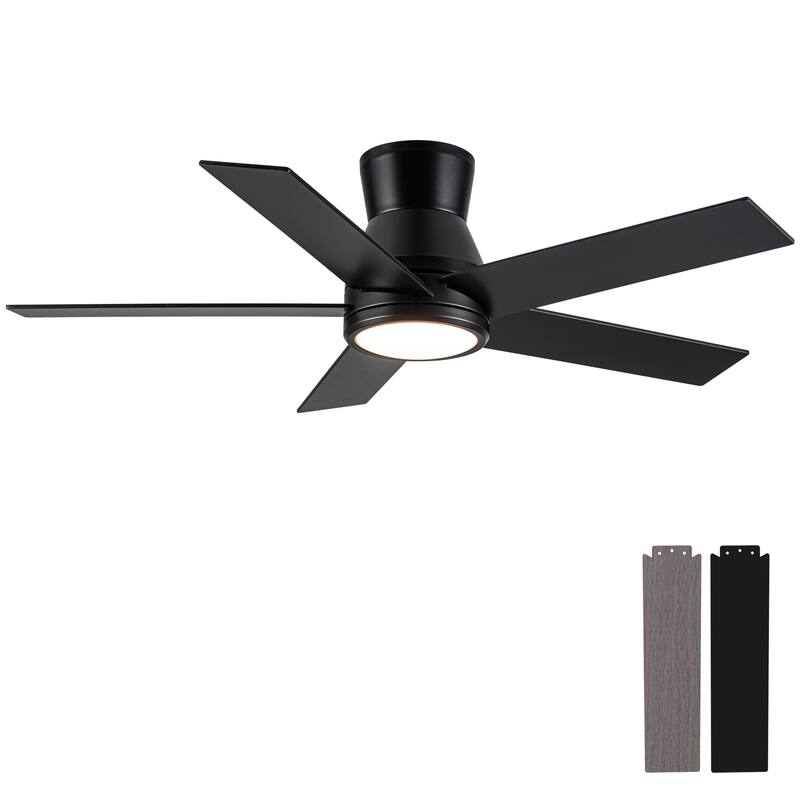 52" Black Profile Ceiling Fan with Light