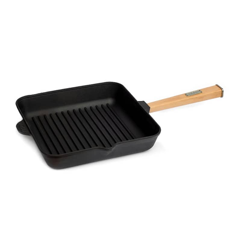 Brizoll Cast Iron Grill Pan w/ Removable Handle