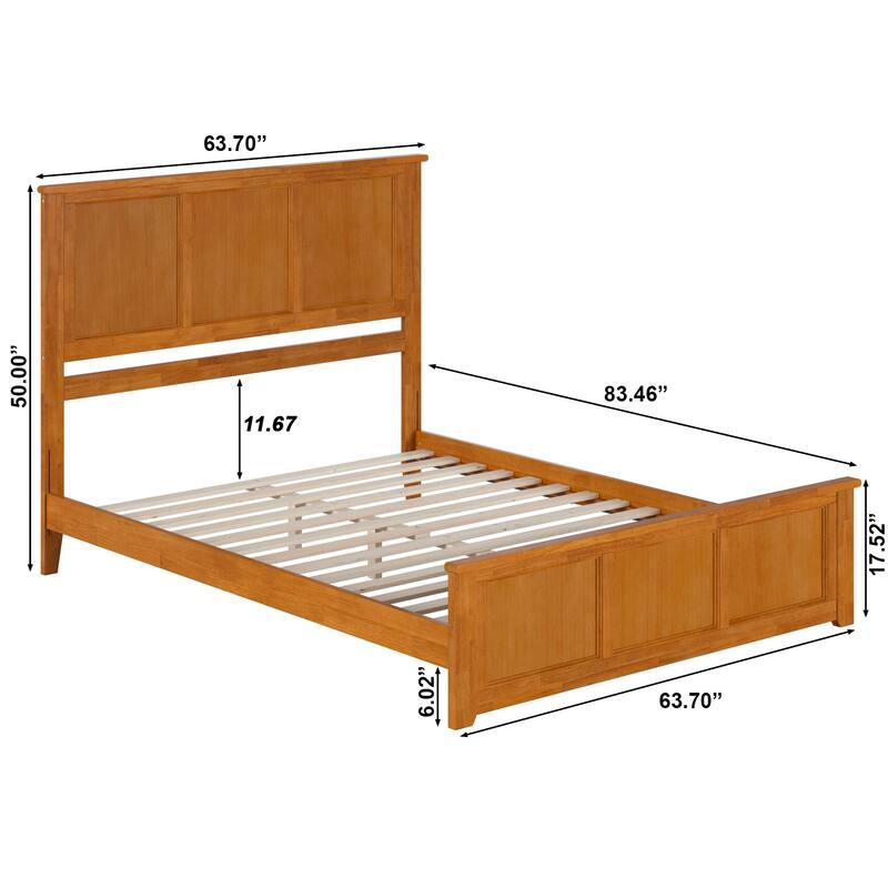Madison Wood Low Profile Platform Bed with Matching Footboard