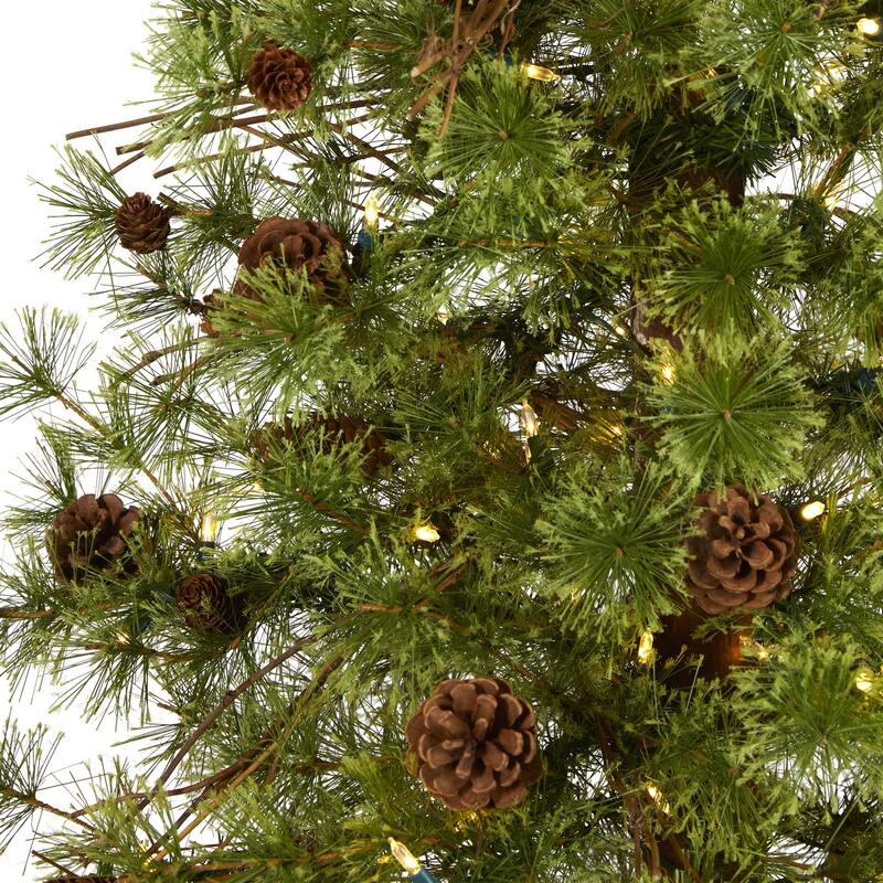 6' Pre-Lit Wyoming Alpine Artificial Christmas Tree, Clear LED Lights - 6 Foot