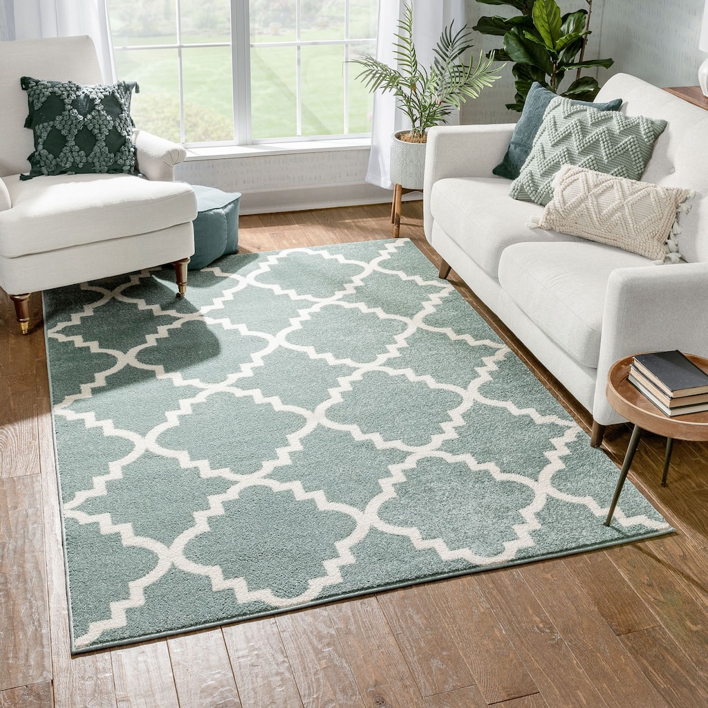 Well Woven Bright Trendy Twist Iron Trellis Lattice Modern Area Rug - 5'3 x 7'3