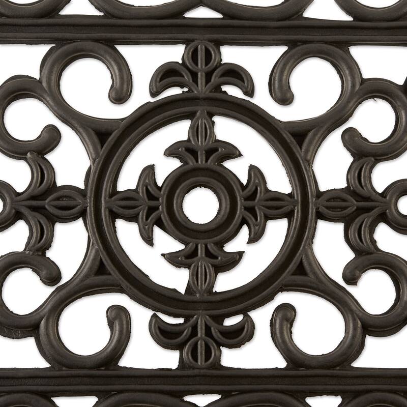 J & M Home Fashions 18" X 30" Natural Rubber Wrought Iron Floor Mat