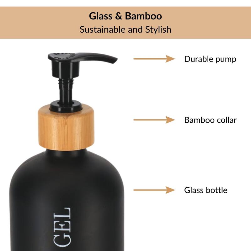 Set of 3 Refillable Shower Dispensers 17 fl oz (500ml) - 3 L x 3 W x 8.5 H