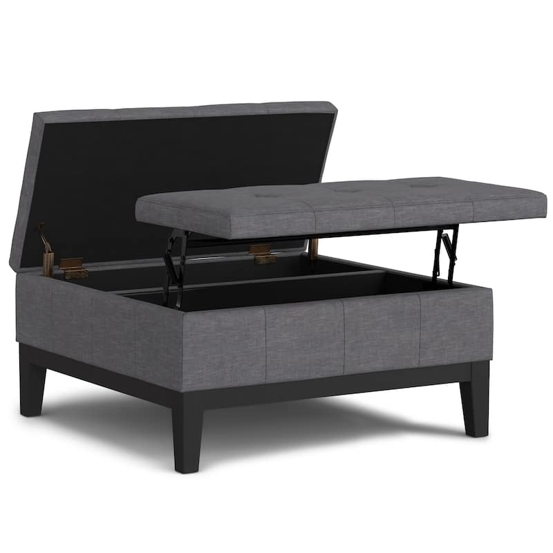 WYNDENHALL Lancaster 36 inch Wide Contemporary Square Storage Ottoman