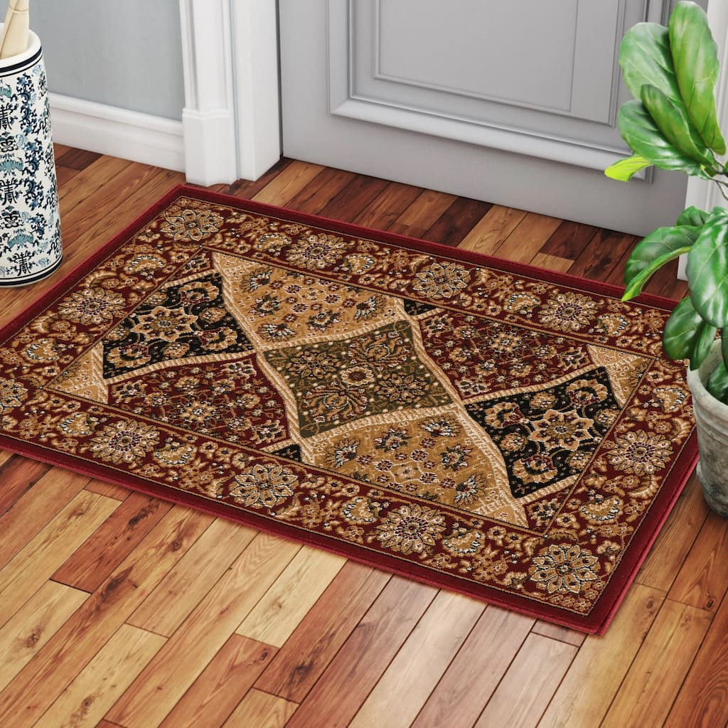 Red 2 ft. x 3 ft.Luxury Area Rug, 0.43 Pile Height – Sophisticated Warmth for Any Room - 6' x 7'