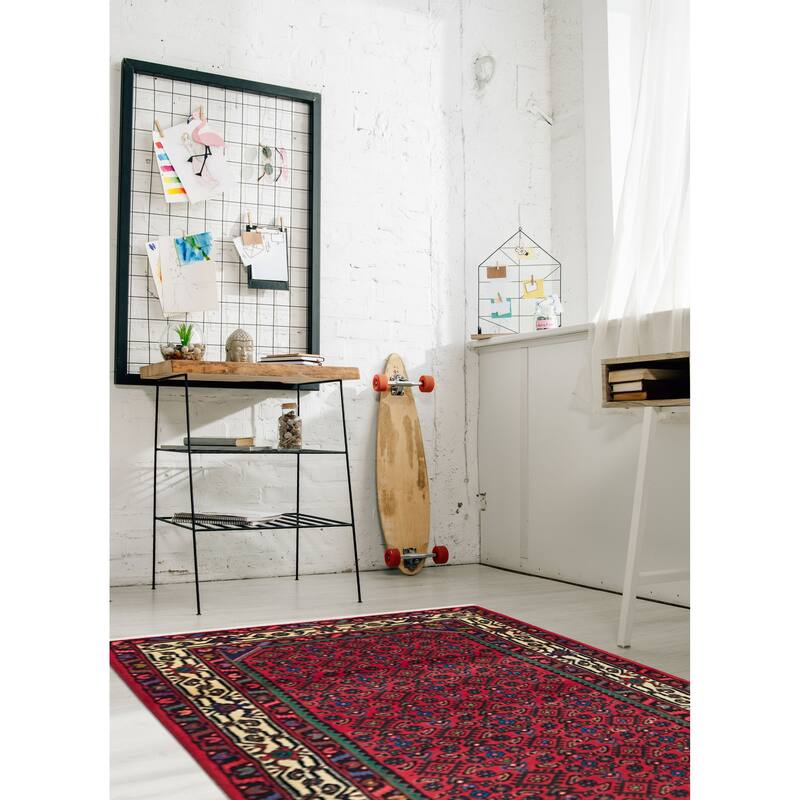 ECARPETGALLERY Hand-knotted Andelz Red Wool Rug - 3'5 x 5'2