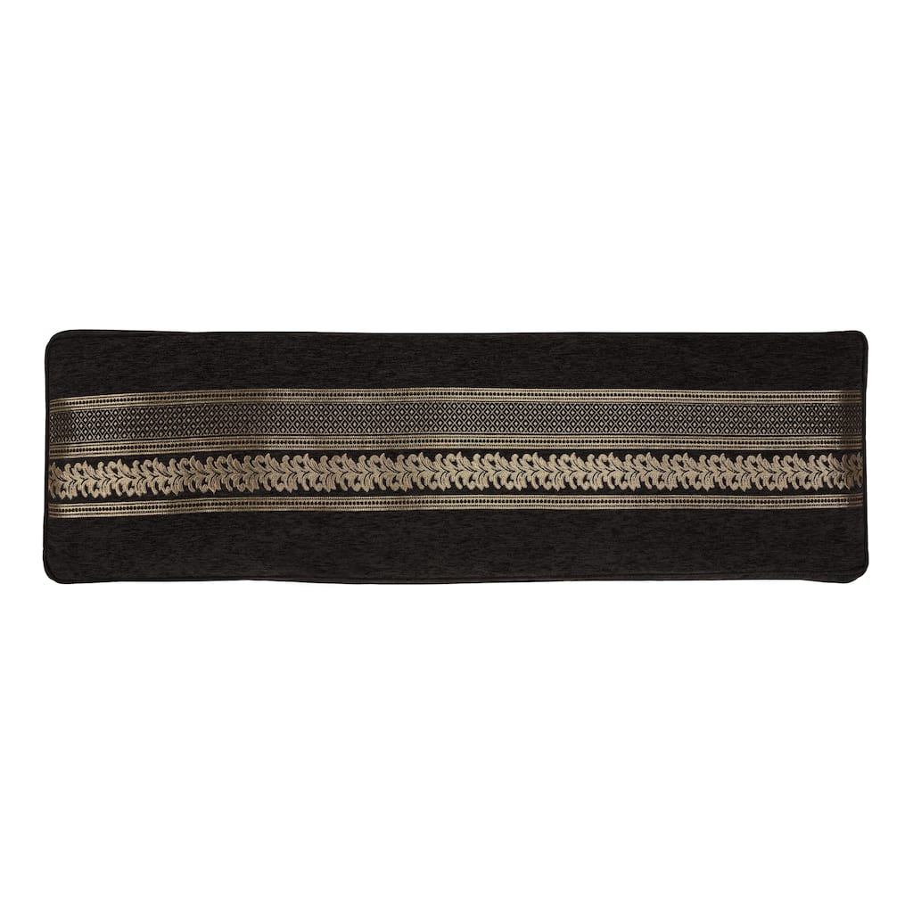 J. Queen New York Laurenza Black Bolster Decorative Throw Pillow