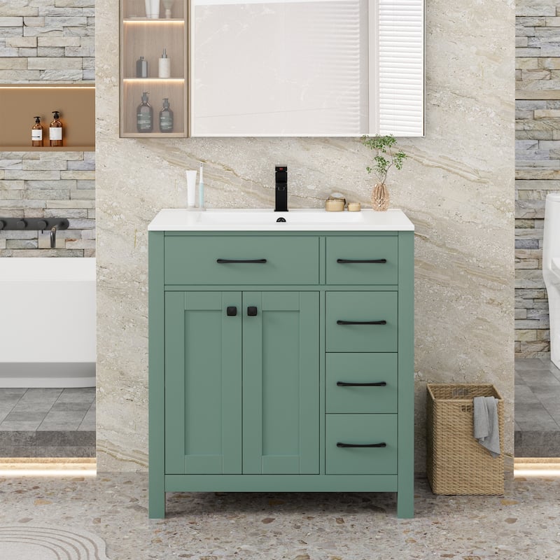 Sink Bathroom Vanity with Counter top Set - 30 in - Green