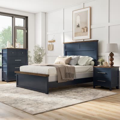 Furniture of America Althea Modern Farmhouse 3-Piece Wood Kids Panel Bedroom Set