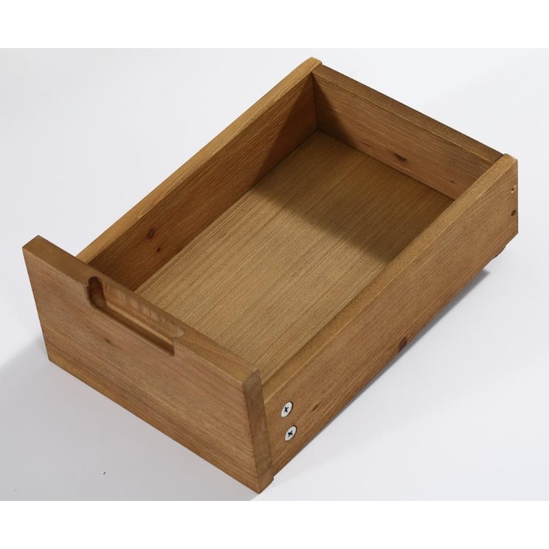 Solid Wood End Table with Drawers