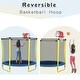 preview thumbnail 21 of 29, 5.5 FT Mini Toddler Kids Trampoline with Enclosure, Basketball Hoop