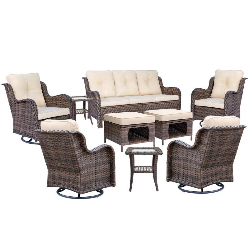 Wicker Patio Furniture Set-Outdoor Patio Conversation Seating Sets