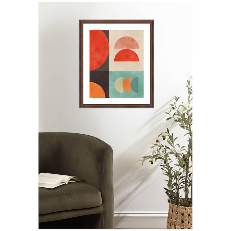 Kate and Laurel Circles in harmony No11 by Vitor Costa Framed Wall Art Print