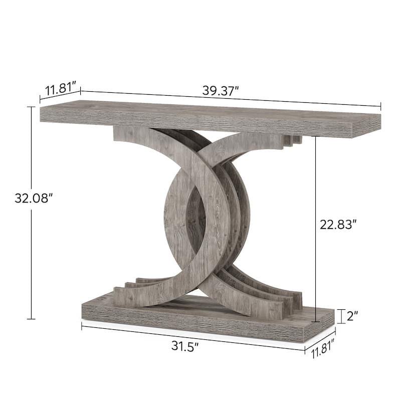 Console Table, Entryway Table with Geometric Legs, Sofa Table - 11.81"D x 39.37"W x 31.49"H