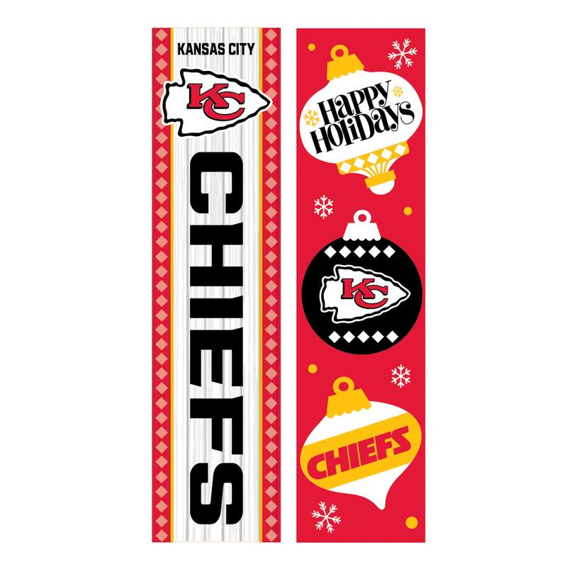 47" Double Sided Seasonal Porch Leaner, Kansas City Chiefs - 47" x 11.25"