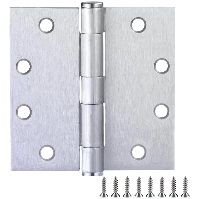 Design House 189720 4-1/2" x 4-1/2" Plain Bearing Square Corner - Brushed Chrome